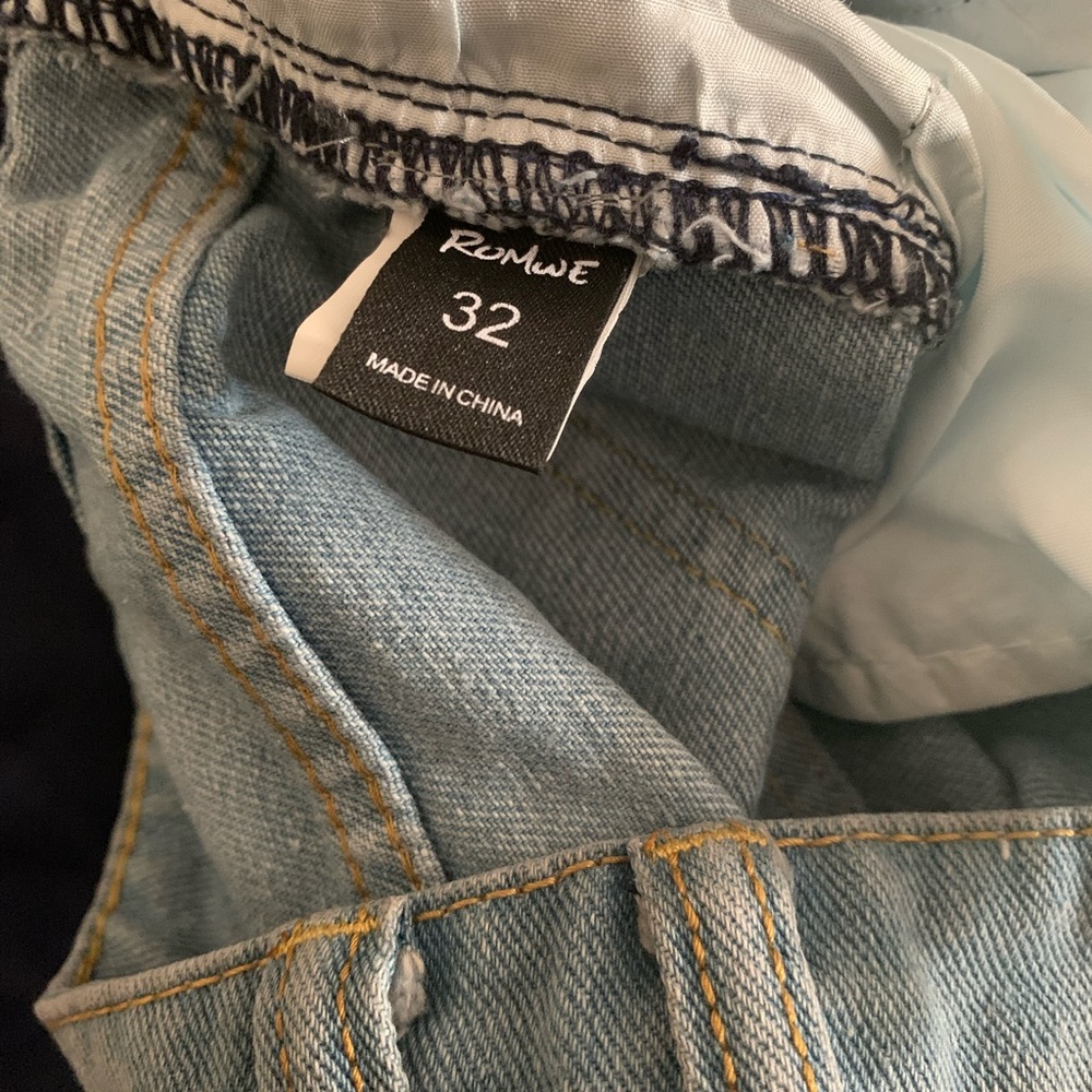 NEW Size 32 ROWME Blue Ripped Jeans - Picture 4 of 7